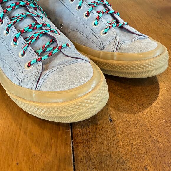 Converse Chuck Taylor All Star Suede Low Top Gray Trail Laces Mens 11.5 Retro - Picture 3 of 14